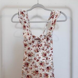 Hello Molly Floral Maxi Dress - White and Pink